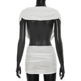 Ivory Plunging Cutout Mini Dress