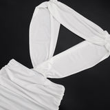 Ivory Plunging Cutout Mini Dress