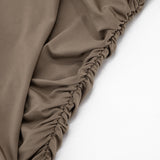 Taupe Asymmetric Draped Mini Dress