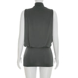 Open-Back High-Neck Mini Dress