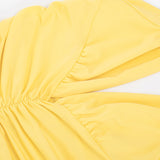 Canary Yellow Halter Slit Maxi Dress