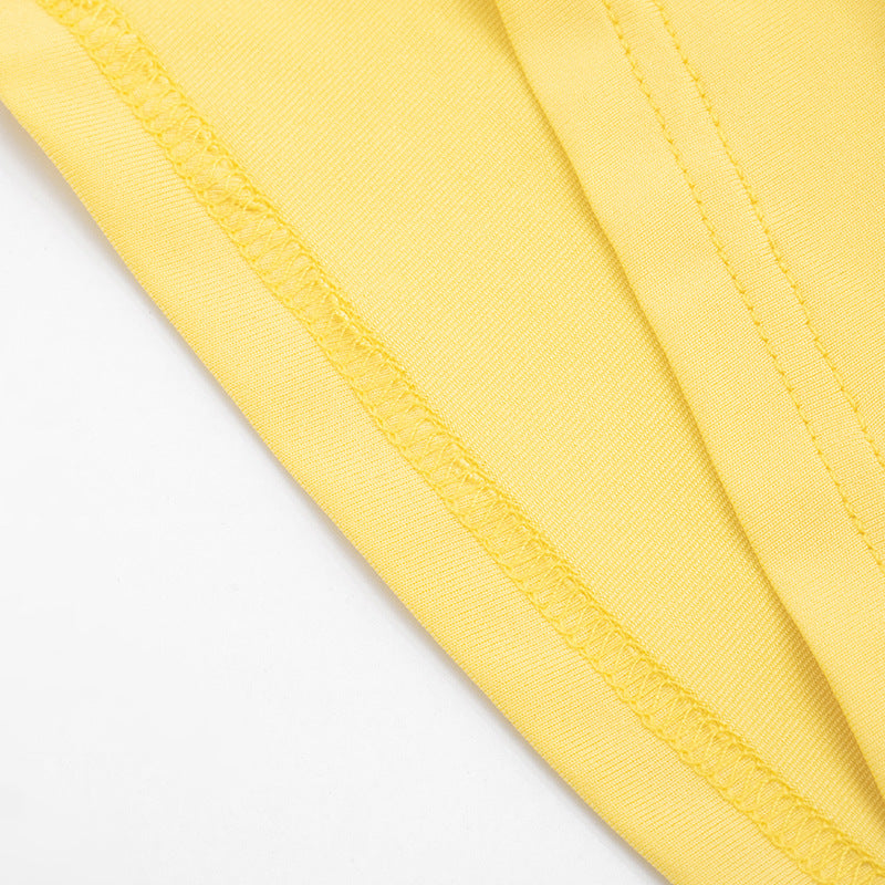 Canary Yellow Halter Slit Maxi Dress