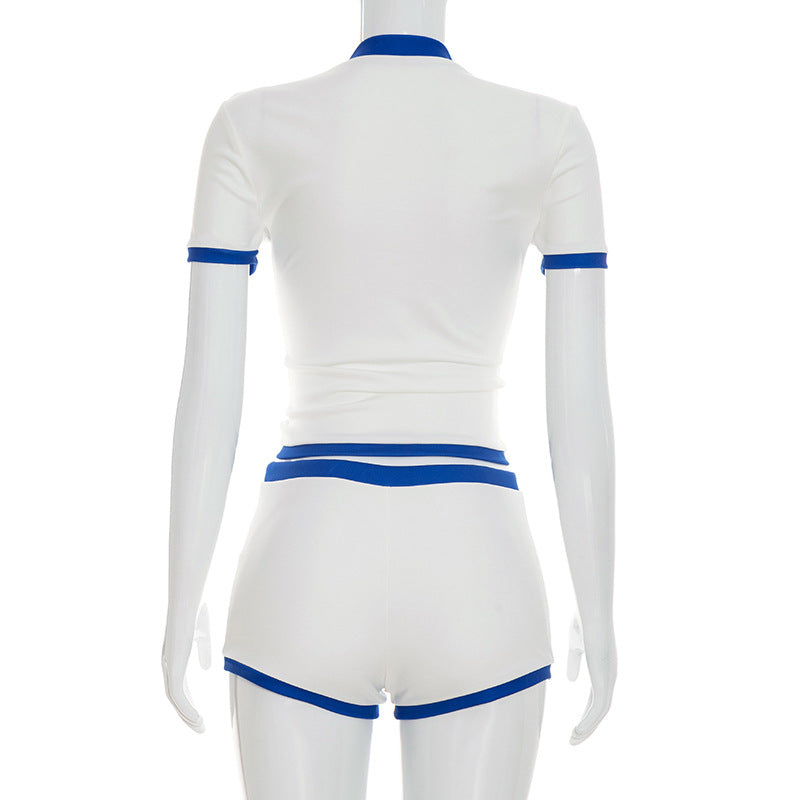 Women's Spider Web Zip-Up Short Set