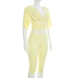 Women`s Chic Crop Top Capri Set