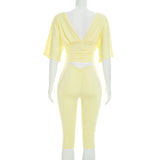 Women`s Chic Crop Top Capri Set