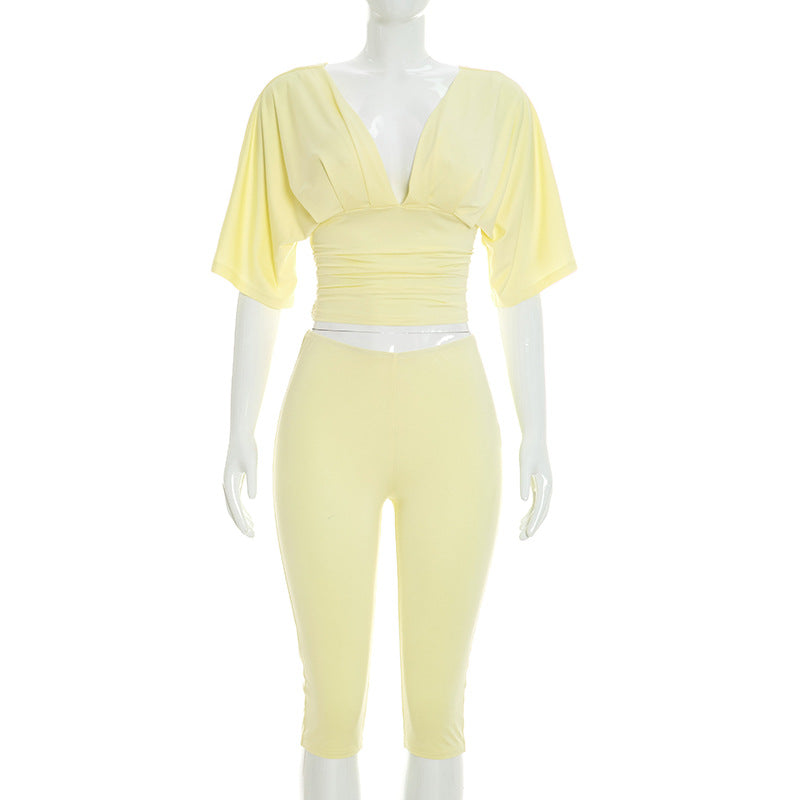 Women`s Chic Crop Top Capri Set