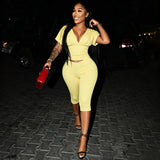 Women`s Chic Crop Top Capri Set