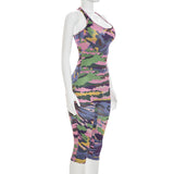 Women`s Abstract Print Capri Jumpsuit
