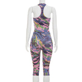 Women`s Abstract Print Capri Jumpsuit
