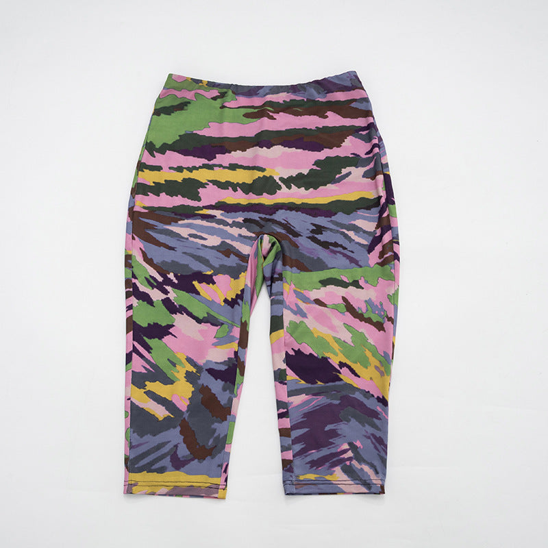 Women`s Abstract Print Capri Jumpsuit