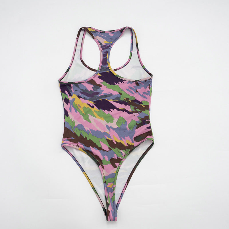 Women`s Abstract Print Capri Jumpsuit