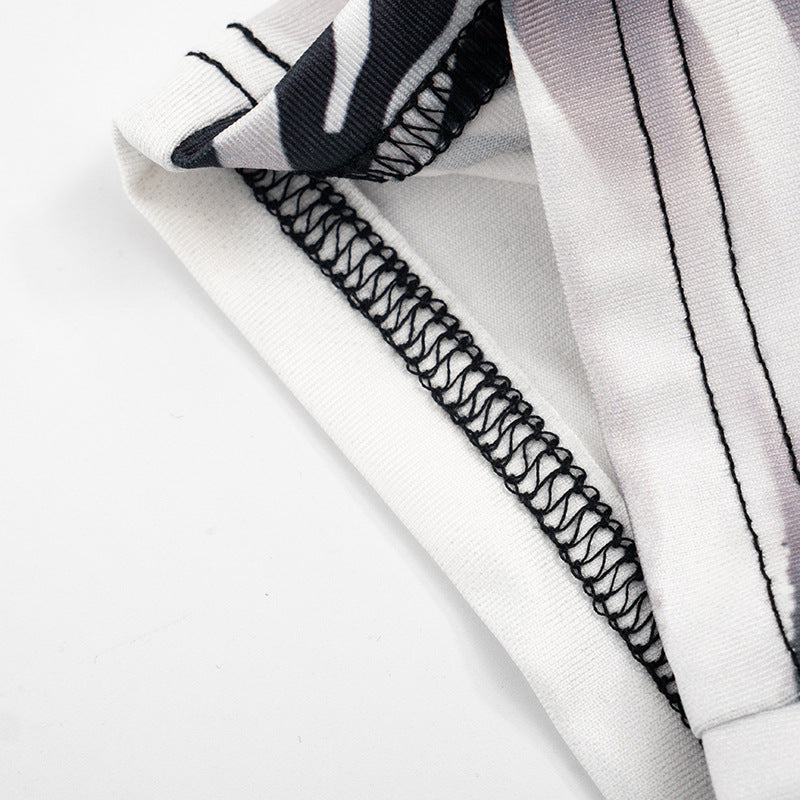 Women`s Zebra Print Capri Jumpsuit