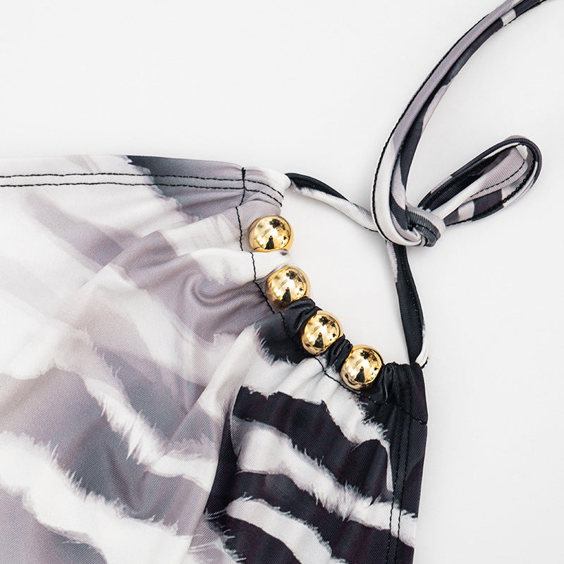 Women`s Zebra Print Capri Jumpsuit