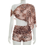 Women`s Animal Print Short Set