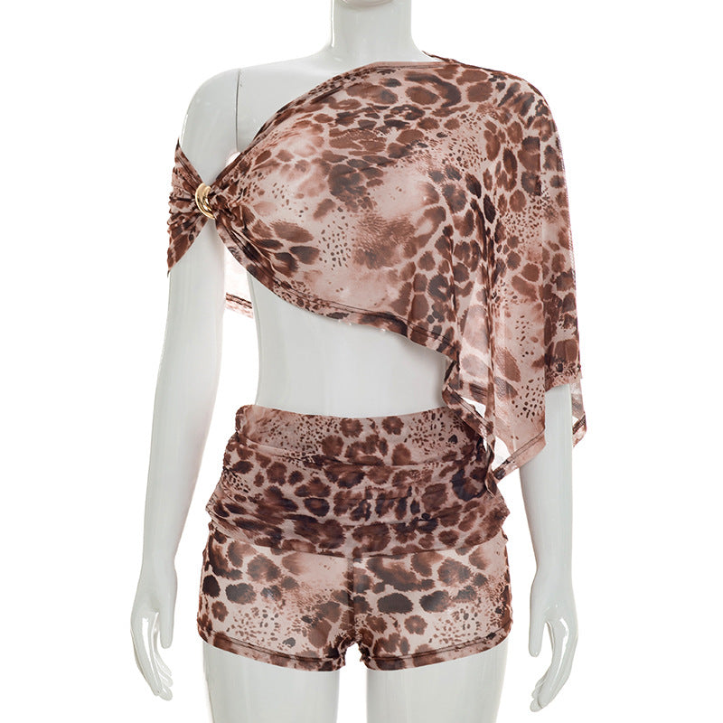 Women`s Animal Print Short Set