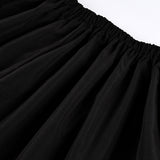 Elegant Black Lace Sheer Insert Harem Pants