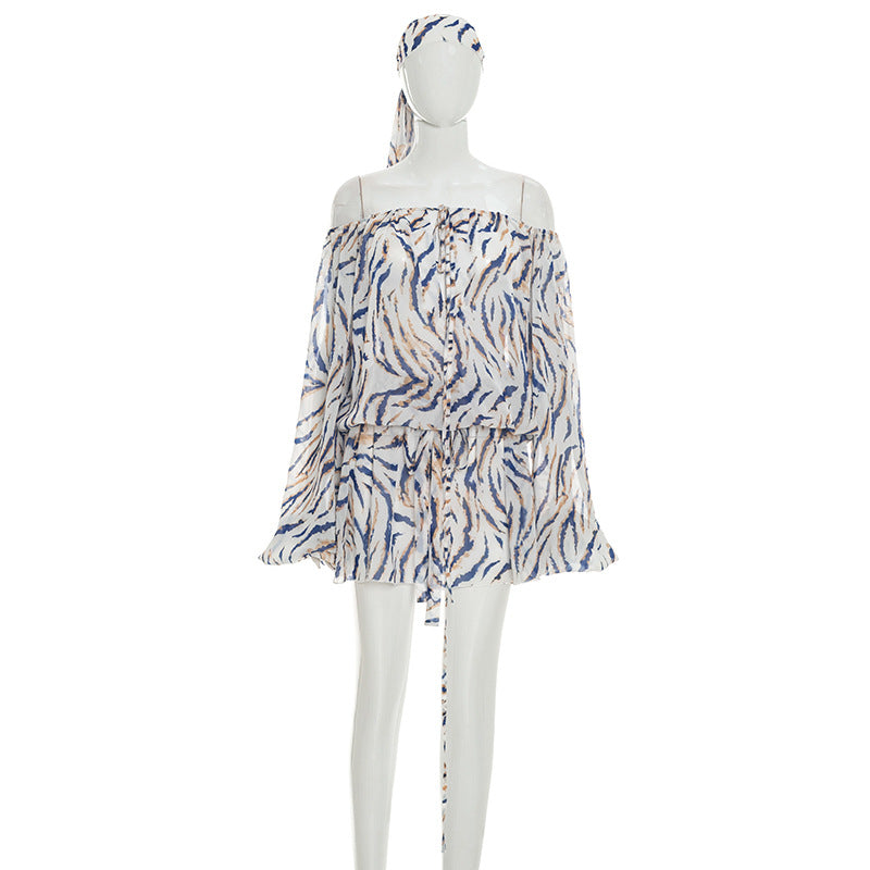 Boho Print Beach Shorts Set