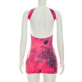 Metallic Leopard Strapless Mini Dress