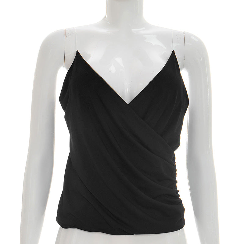 Draped V-Neck Cami Tank Top