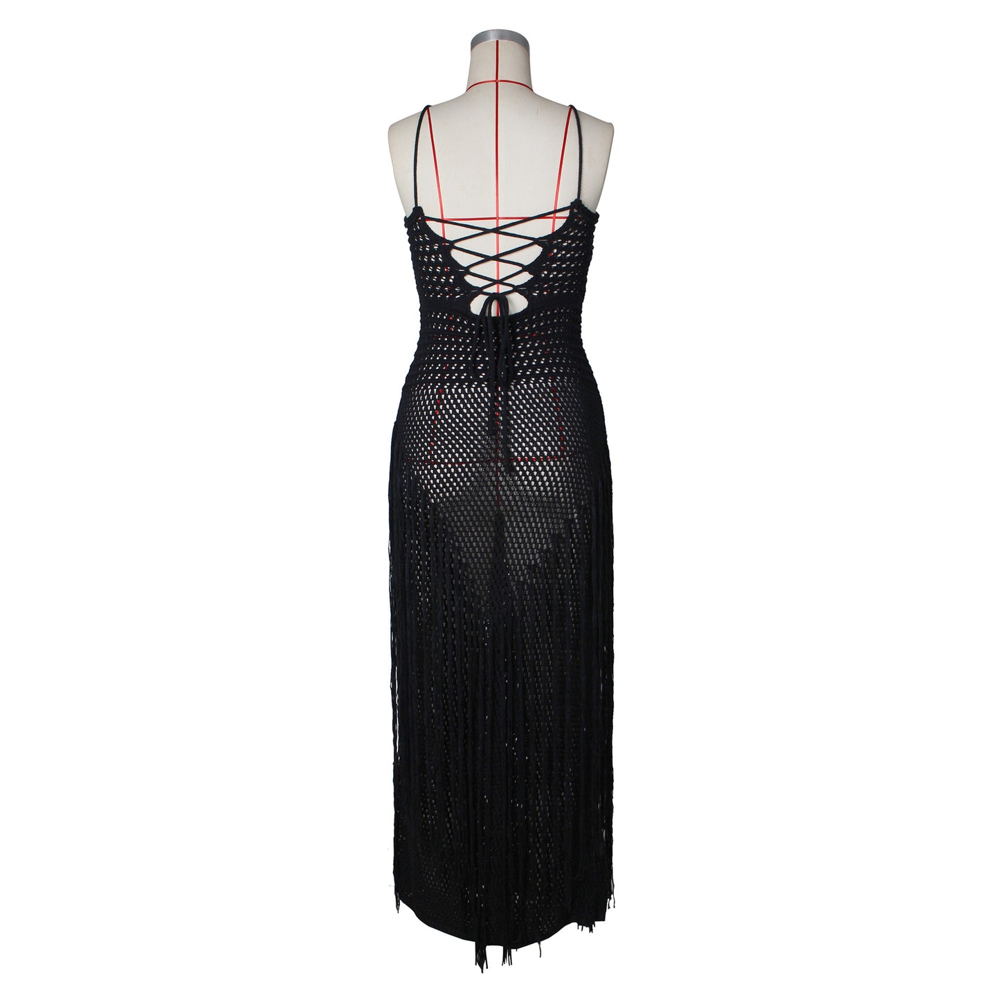Crochet Fringe Beach Maxi Dress