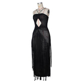 Crochet Fringe Beach Maxi Dress