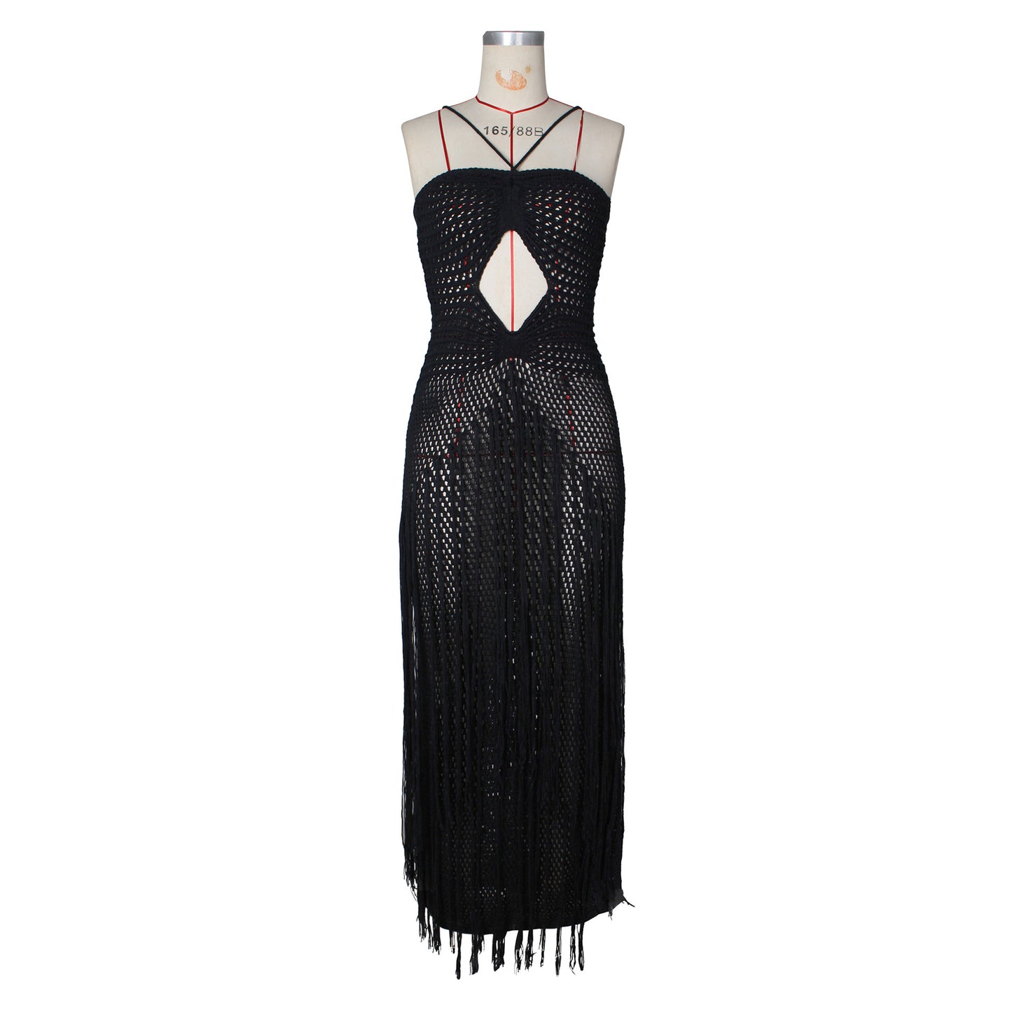 Crochet Fringe Beach Maxi Dress