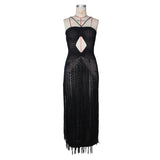 Crochet Fringe Beach Maxi Dress