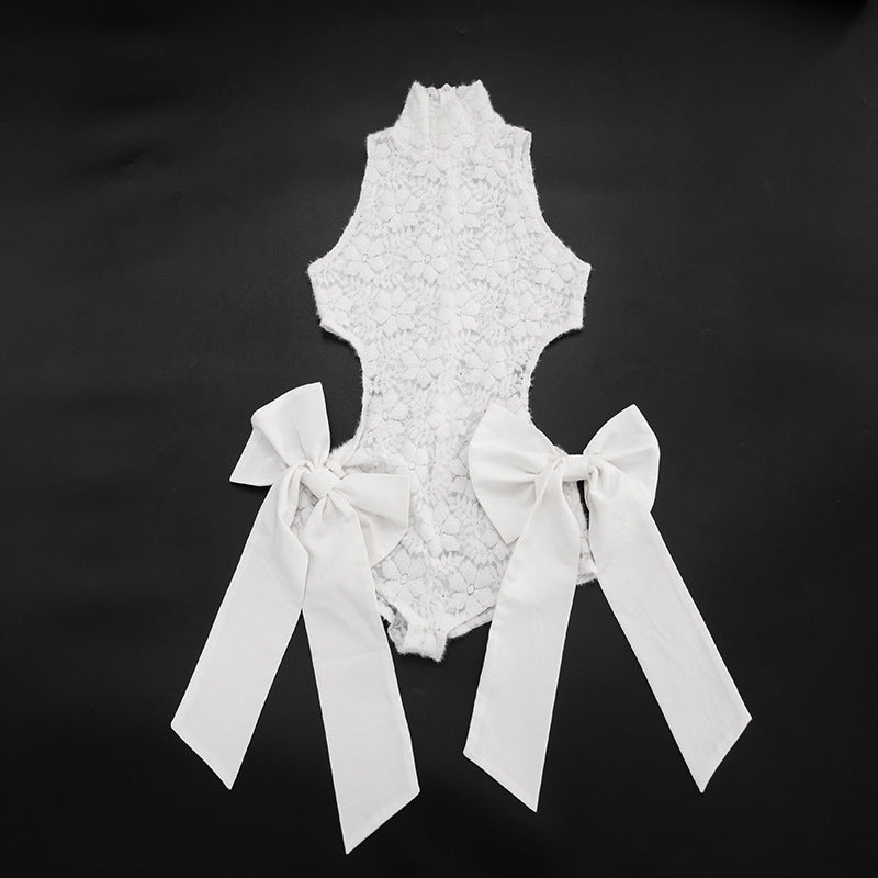Women's Lace Cutout Halter Bodysuit