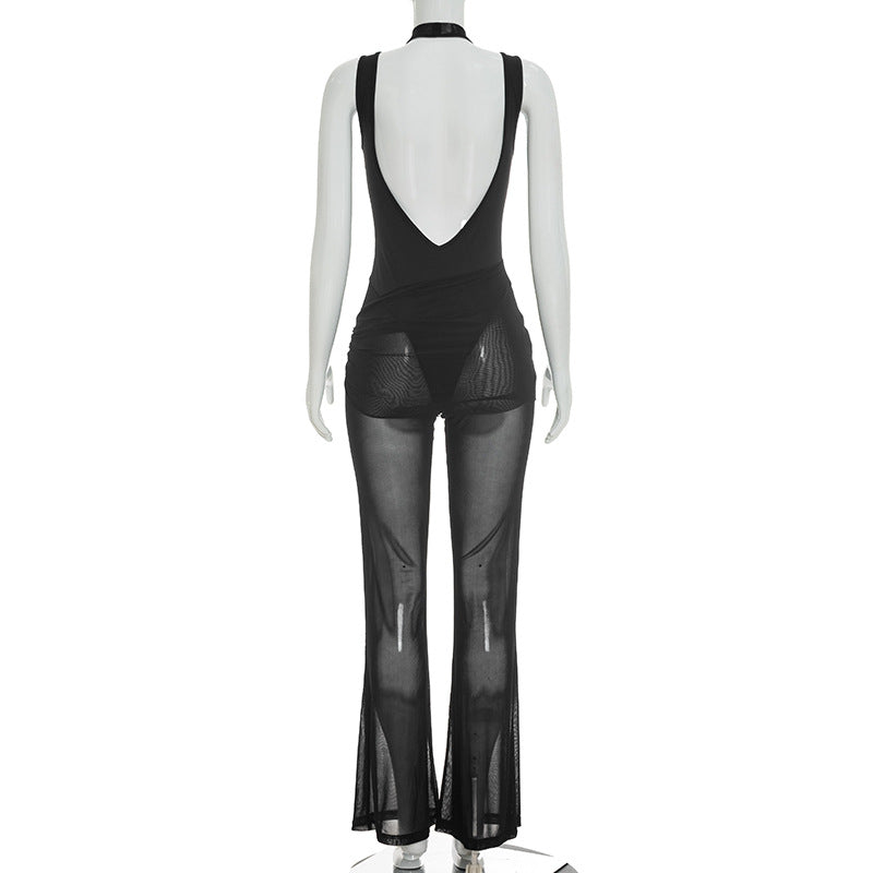 Strapless Wide Leg Pant Set