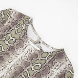Women's Snakeskin Print Biker Jumpsuit