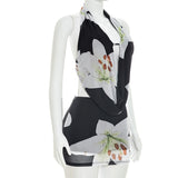 Women's Floral Halter Cutout Mini Dress