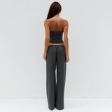 Women's Tube Top Wide Leg Pants Set