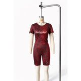 Women's Snakeskin Crop Top Shorts Set