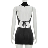 Women's Grommet Trim Bodycon Mini Dress