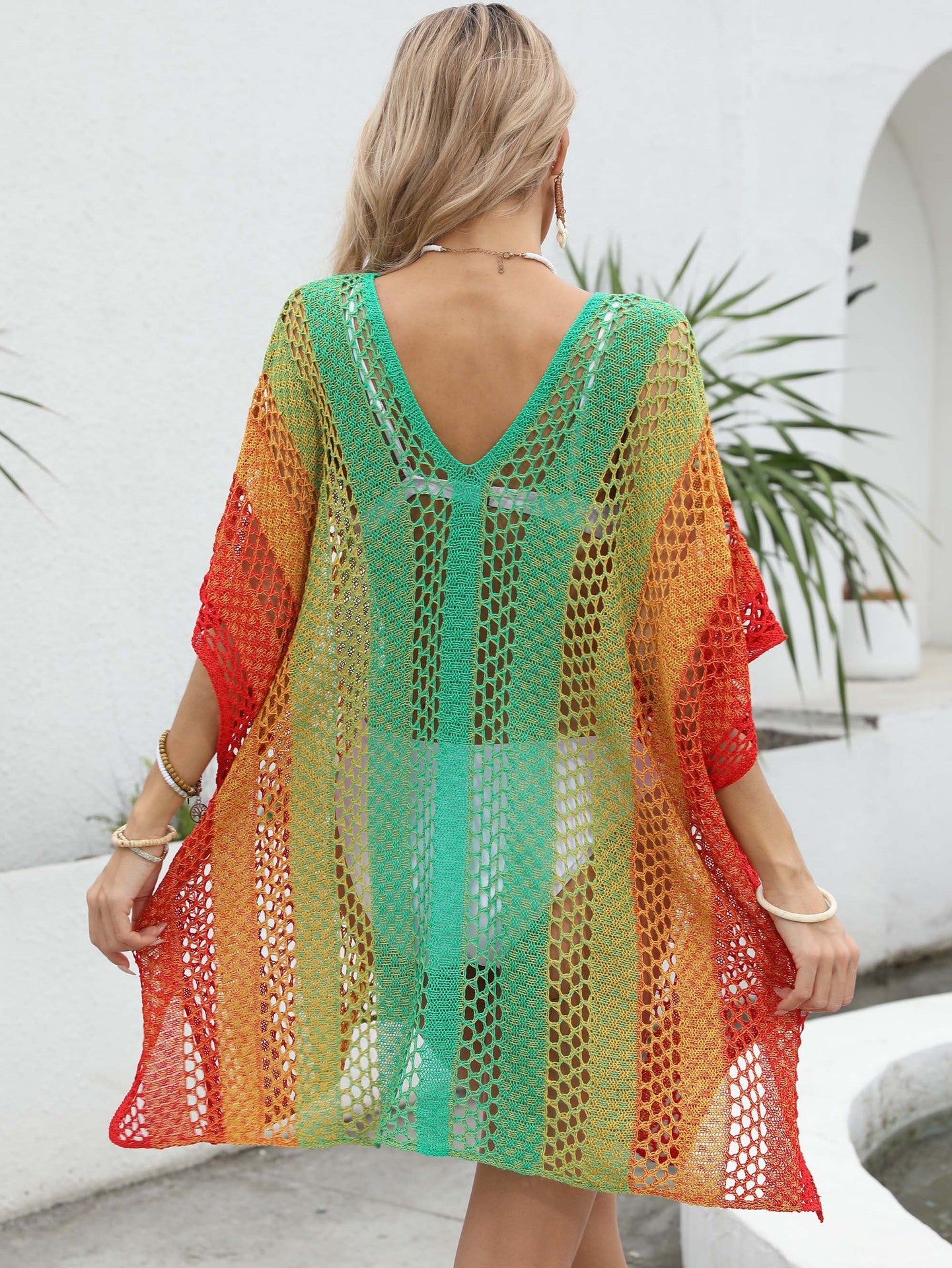 Women's Ombre Crochet Beach Cover Up
