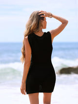 Women's Ring Detail Knit Cover-Up Dress