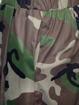 Women's Camouflage Wide Leg Cropped Pants with Elastic Waist