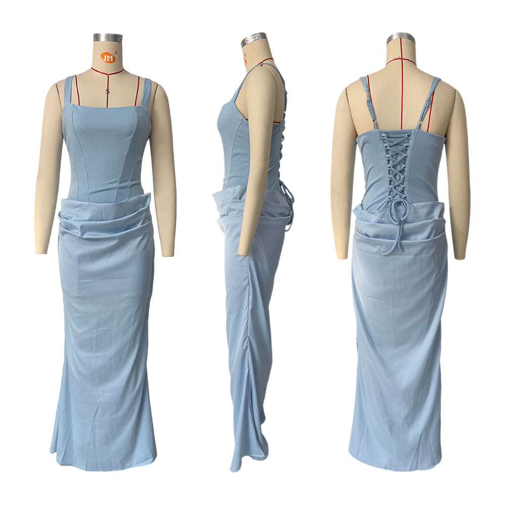 Women's Square Neck Corset Maxi Dress
