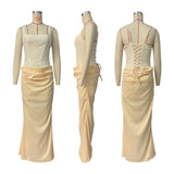 Women's Square Neck Corset Maxi Dress