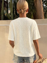 Women's Textured Short Sleeve Casual Tee