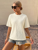 Women's Textured Short Sleeve Casual Tee
