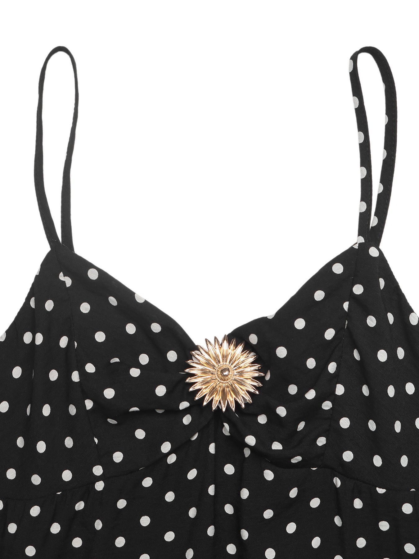 Women's Polka Dot Spaghetti Strap Mini Dress with Bubble Hem