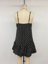 Women's Polka Dot Spaghetti Strap Mini Dress with Bubble Hem