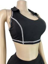 Women's Pleated Mini Skirt Set