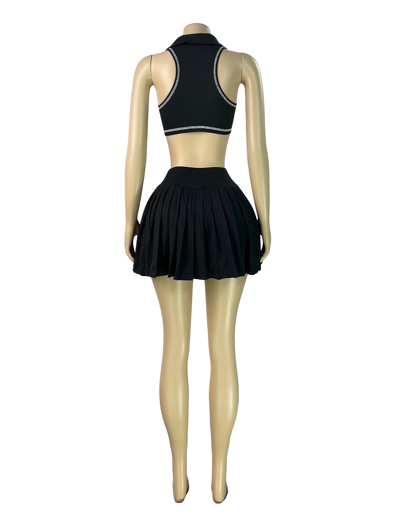 Women's Pleated Mini Skirt Set