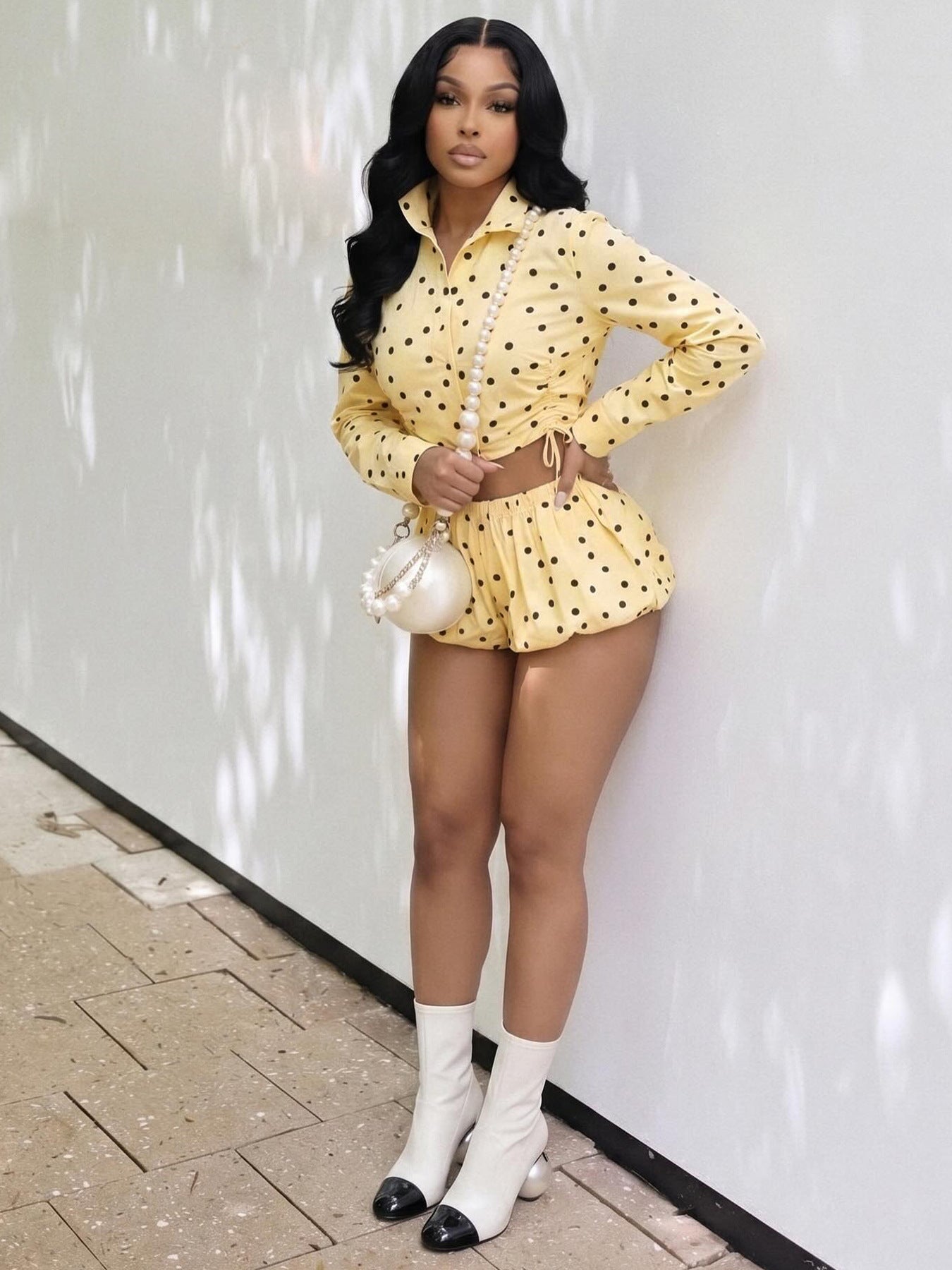 Women's Polka Dot Shorts Set