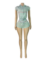 Women's Hooded Shorts Lounge Set