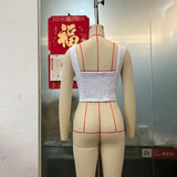 Button Front Corset Crop Top