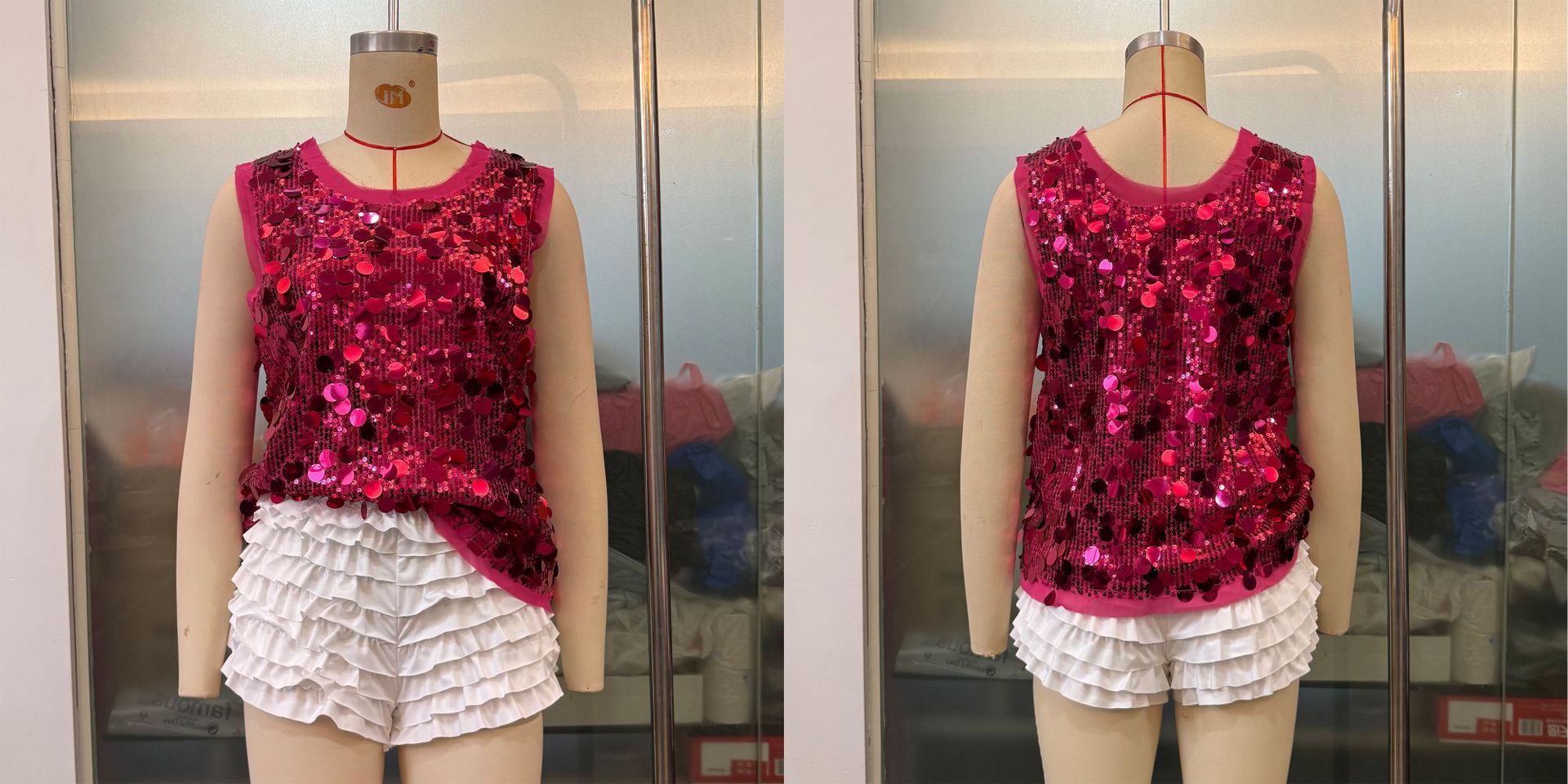 Women's Oversized Sequin Tank Top