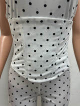 Women's Polka Dot Halter Corset Capri Jumpsuit